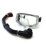 Seakodive Aqua Purge Mask and Aqua Ultra Dry Snorkel Set -Translucent Blue