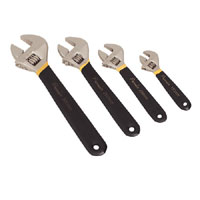 Sealey Adjustable Spanner Set 4pc Ni-Fe Finish