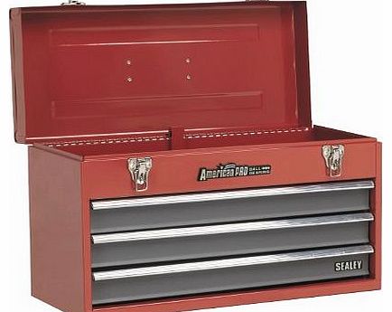 Sealey AP9243BB 3-Drawer Portable Tool Chest with Ball Bearing Runner - Red/ Grey