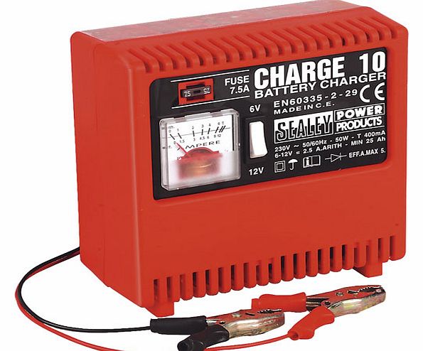 Sealey Battery Charger 6/12v 230v CHARGE10