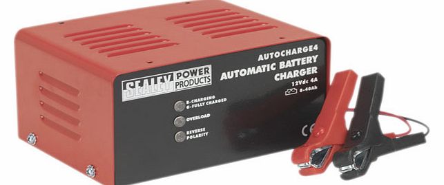 Sealey Battery Charger Electronic 4amp 12v 230v