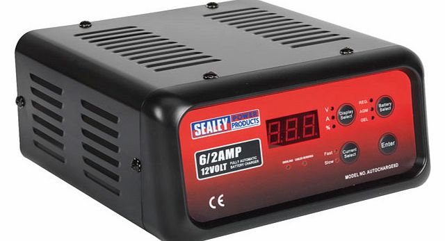 Sealey Battery Charger Electronic Digital 6Amp 12V 230V
