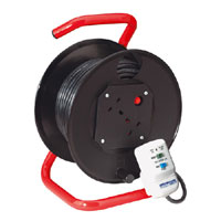 Sealey Cable Reel with RCD Plug 25mtr 2 x 240V Thermal Trip