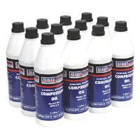 Sealey Compressor Oil 1ltr Pack of 12
