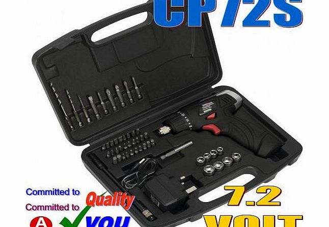 Sealey CP72S Cordless Screwdriver Set 50pc 7.2V Lithium-ion