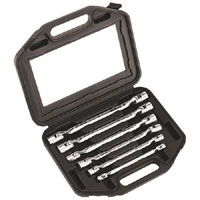 Sealey Double Flexible Socket Wrench Set 6pc Fully Polished Metric