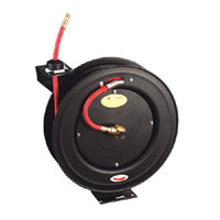 Sealey Retractable Air Hose Metal Reel 15mtr andOslash;10mm ID Rubber Hose