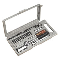 Sealey Socket Set 37pc 1/4andquot and 3/8andquot Square Drive Metric