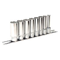 Sealey Socket Set Deep WallDrive 8pc 3/8andquotSq Drive Metric