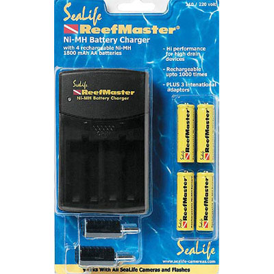 Sealife AA charger with 4 Batteries and Adapter