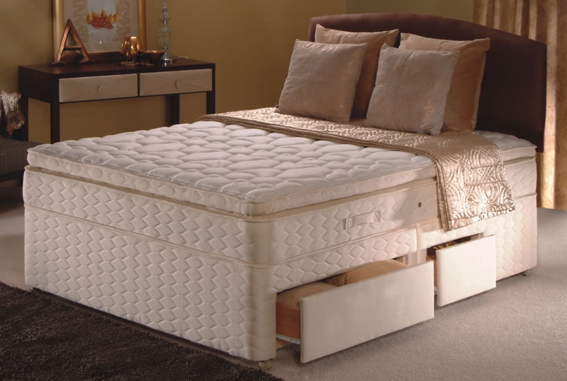 Sealy Autumn Mist Divan Set, King Size, 4 Drawers
