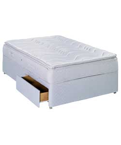 sealy Aveley Silver Pillowtop Double Divan - 2 Drawer