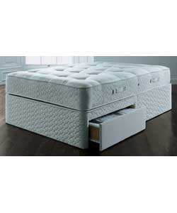Sealy Aveley Silver Tufted Double Divan - 2 Drawer