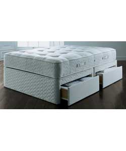sealy Aveley Silver Tufted Double Divan - 4 Drawer