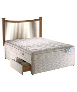 sealy Posturepedic Silver Cushiontop Kingsize Divan - 4 Drw