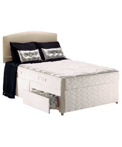 SEALY Silver Penrith Micro Quilt Double Divan 2 Drawers