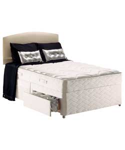 SEALY Silver Penrith Micro Quilt Double Divan 4 Drawers