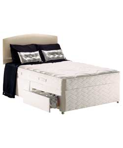 SEALY Silver Penrith Micro Quilt King Size Divan 2 Drawers