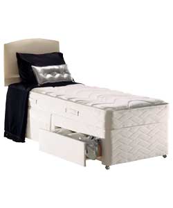 SEALY Silver Penrith Micro Quilt Single Divan 2 Drawers