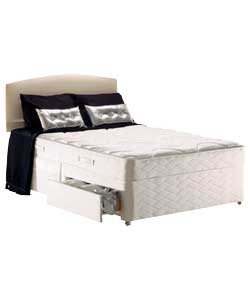 SEALY Silver Penrith Micro Quilt Super King Divan 4 Drawers