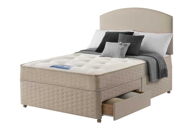 Sealy Unwind Tufted Backcare Double 2 Drawer Divan