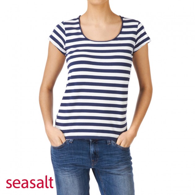 Womens Seasalt Imagine T-Shirt - Ahoy French Navy