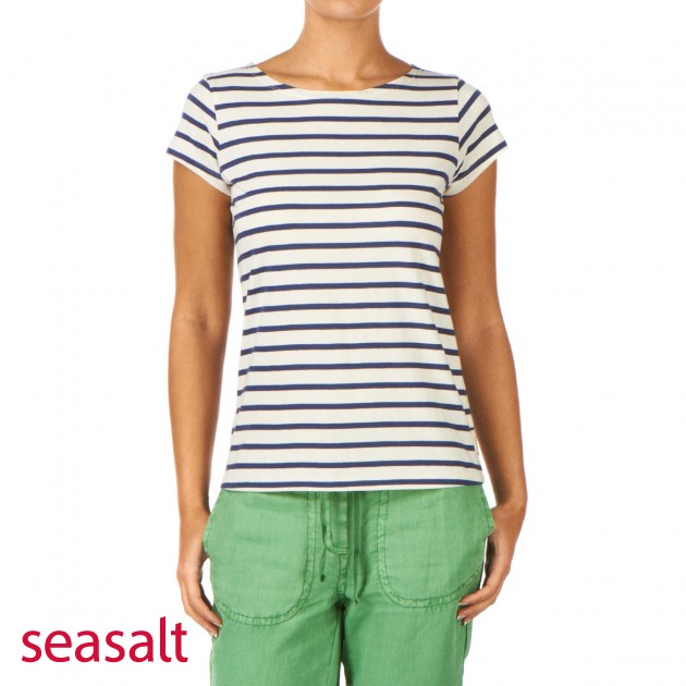 Womens Seasalt Sailor T-Shirt - Ecru/French Navy