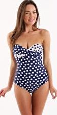 Seaspray, 1295[^]236606 Polka Dots Long Length Twist Bandeau One Piece -