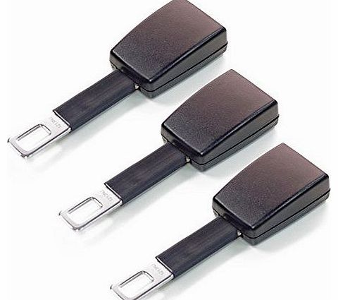 3 x Rigid Seat Belt Extender - Adds 14 cms, Type A, Black - E4 Safety Certified - Click & Go!