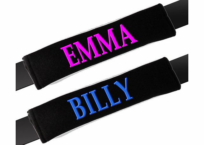 Seat Belt Pads Personalised Velour Car Seat Belt Pads / Covers