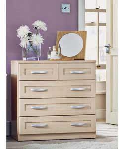 Seattle Framed 3 Wide 2 Narrow Drawer Chest - Light Oak