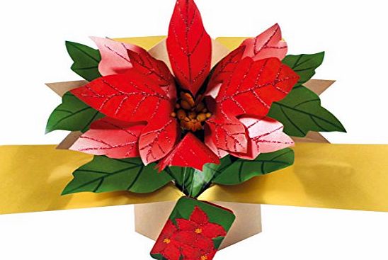Second Nature Pop Ups XPOP031 ``Christmas Poinsettia`` Pop Up Card