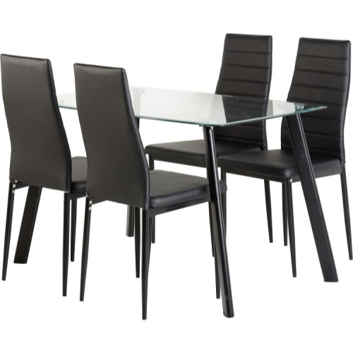 Seconique Abbey Dining Set In Black