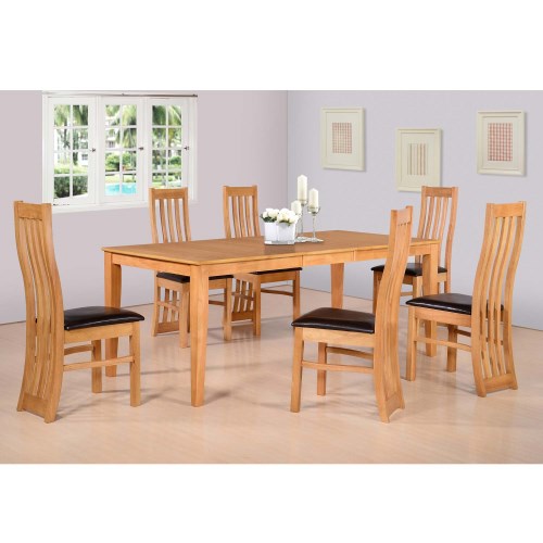 Seconique Ainsley Extending Dining Set in Oak