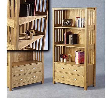 Seconique Ashmore 2 Drawer Bookcase