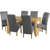 Belgravia Dining Set in Natural Oak with Silver