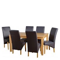 Seconique Belgravia Dining Set in Natural Oak with