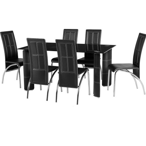 Seconique Bradford Glass Dining Table Set With 6