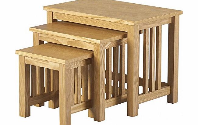 Seconique by Home Discount Ashmore Nest of Tables - Ash Veneer- Slatted Sides