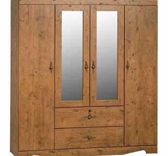 Seconique Cairo 4 Door 2 Drawer Mirrored Wardrobe