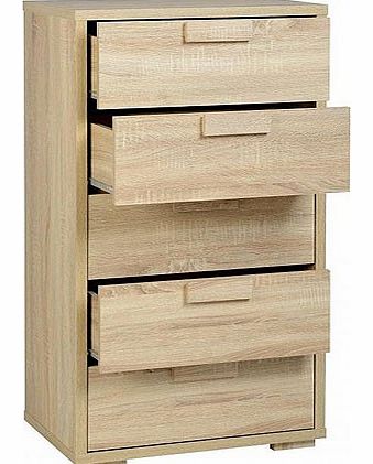 Seconique Cambourne 5 Drawer Chest in Oak Finish