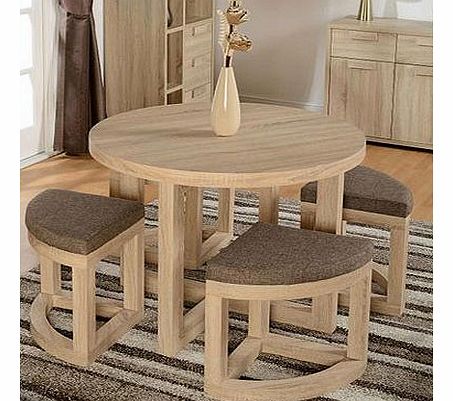 Seconique Cambourne Stowaway Dining Set in Sonoma Oak Finish