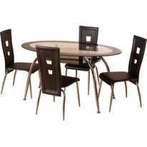 Caravelle Dining Set in Glass and Chrome