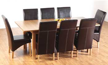 Century Dining Set with Leather Chairs