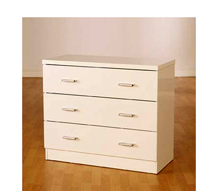 Charisma High Gloss 3 Drawer Chest in White -