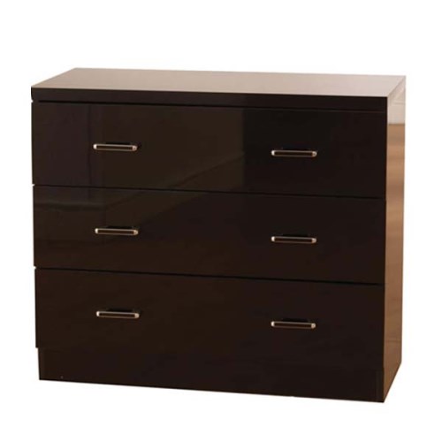 Seconique Charisma High Gloss 3 Drawer Chest in