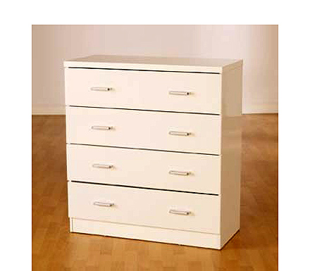 Charisma High Gloss 4 Drawer Chest in White -