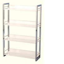 Seconique Charisma High Gloss 4 Shelf Bookcase in White