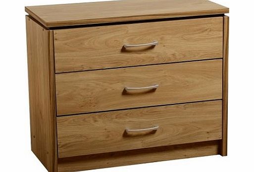 Seconique Charles Oak Effect 3 Drawer Chest