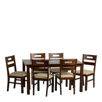 Chatsworth Dining Set in Walnut and Glass